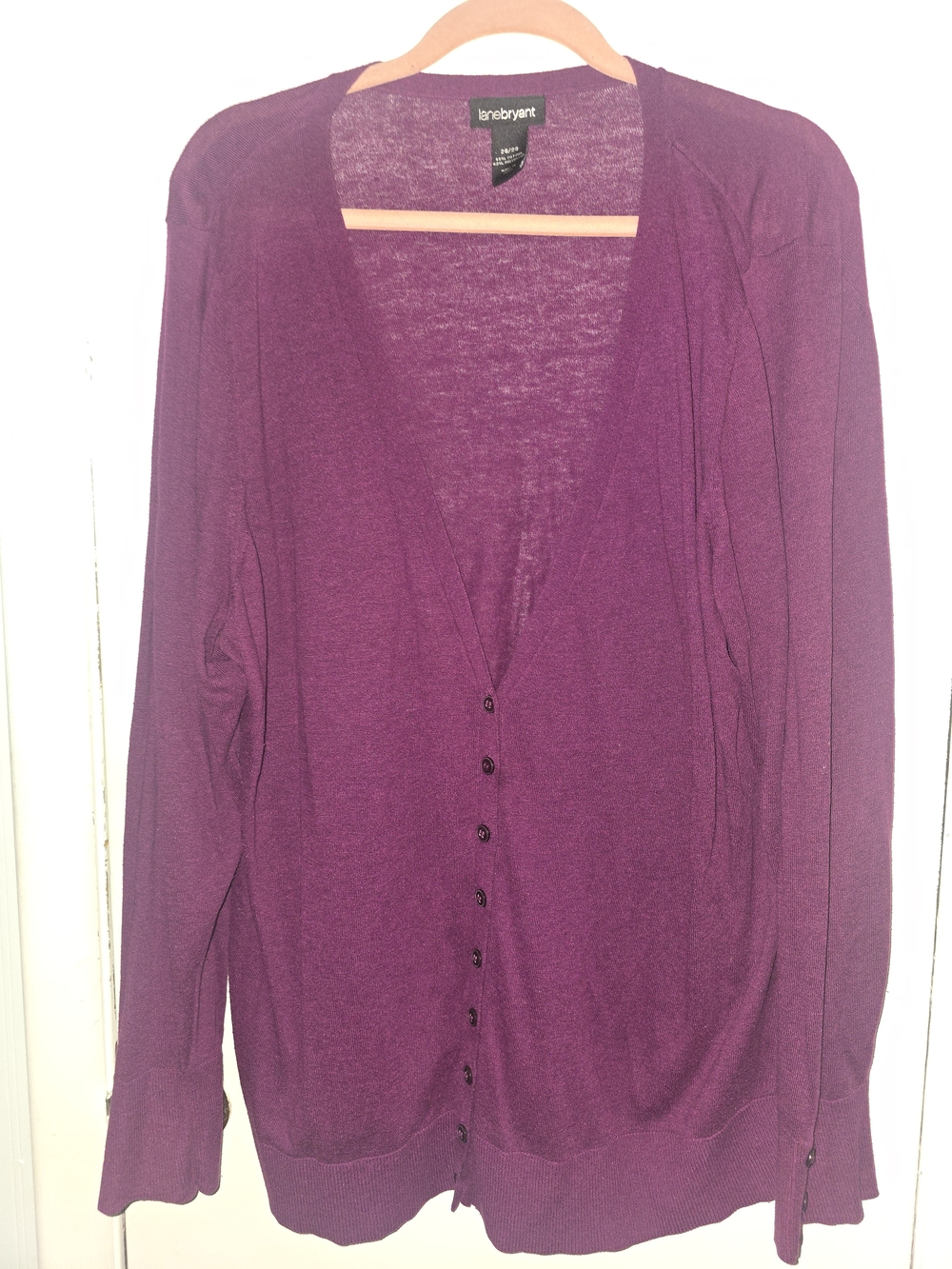 Lane Bryant Plum Button-Front Women's Cardigan Sweater